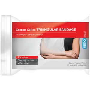 AEROBAND Cotton Calico Triangular Bandage 96 x 96 x 137cm Bag/10