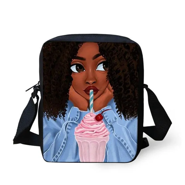 African American Art Girls Shoulder Messenger Bag Crossbody Bag for Girls Phone Bag
