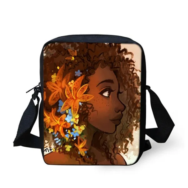African American Art Girls Shoulder Messenger Bag Crossbody Bag for Girls Phone Bag