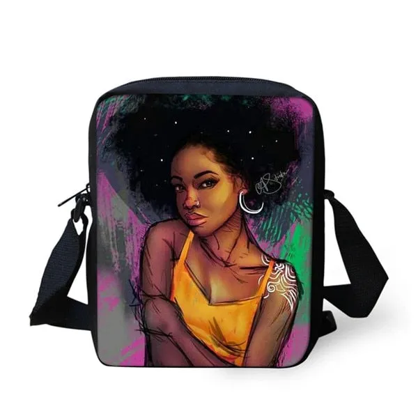 African American Art Girls Shoulder Messenger Bag Crossbody Bag for Girls Phone Bag