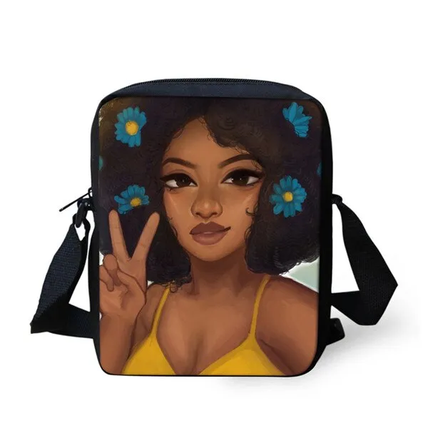 African American Art Girls Shoulder Messenger Bag Crossbody Bag for Girls Phone Bag