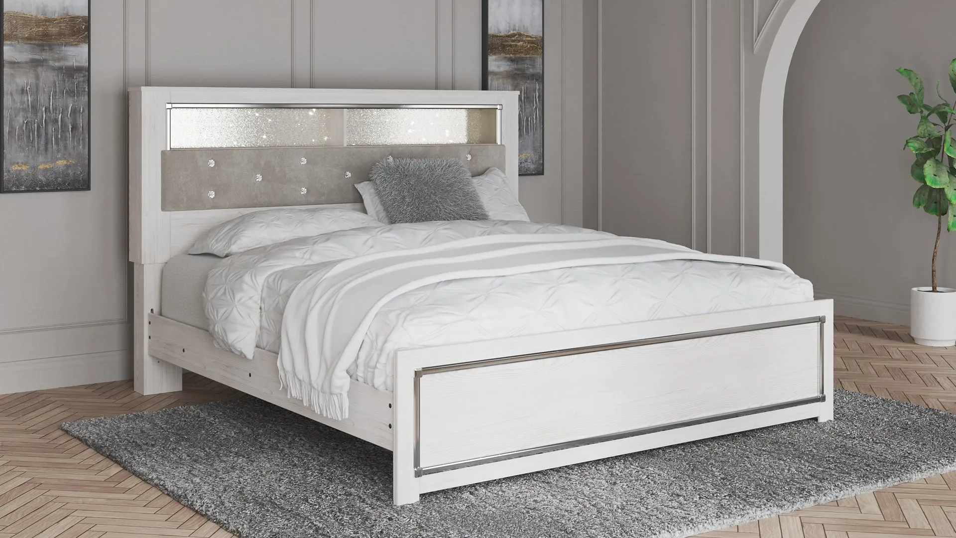 Altyra King Bookcase Headboard Bed with Dresser