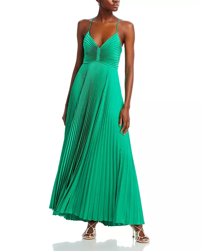 Aries Pleated Stylish Open Back Dress