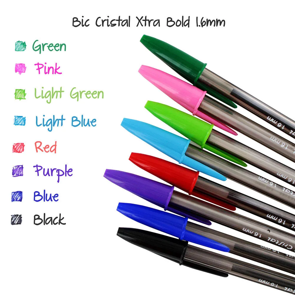 Bic Cristal Xtra Bold Point 1.6 Mm Pens, Assorted Inks, 24-pack