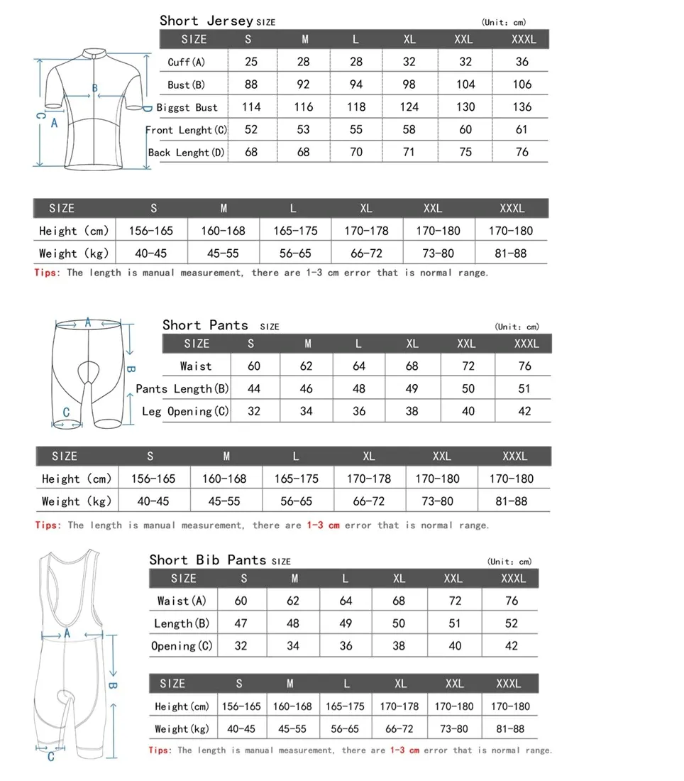 Black & White Short Sleeve Cycling Jersey Set