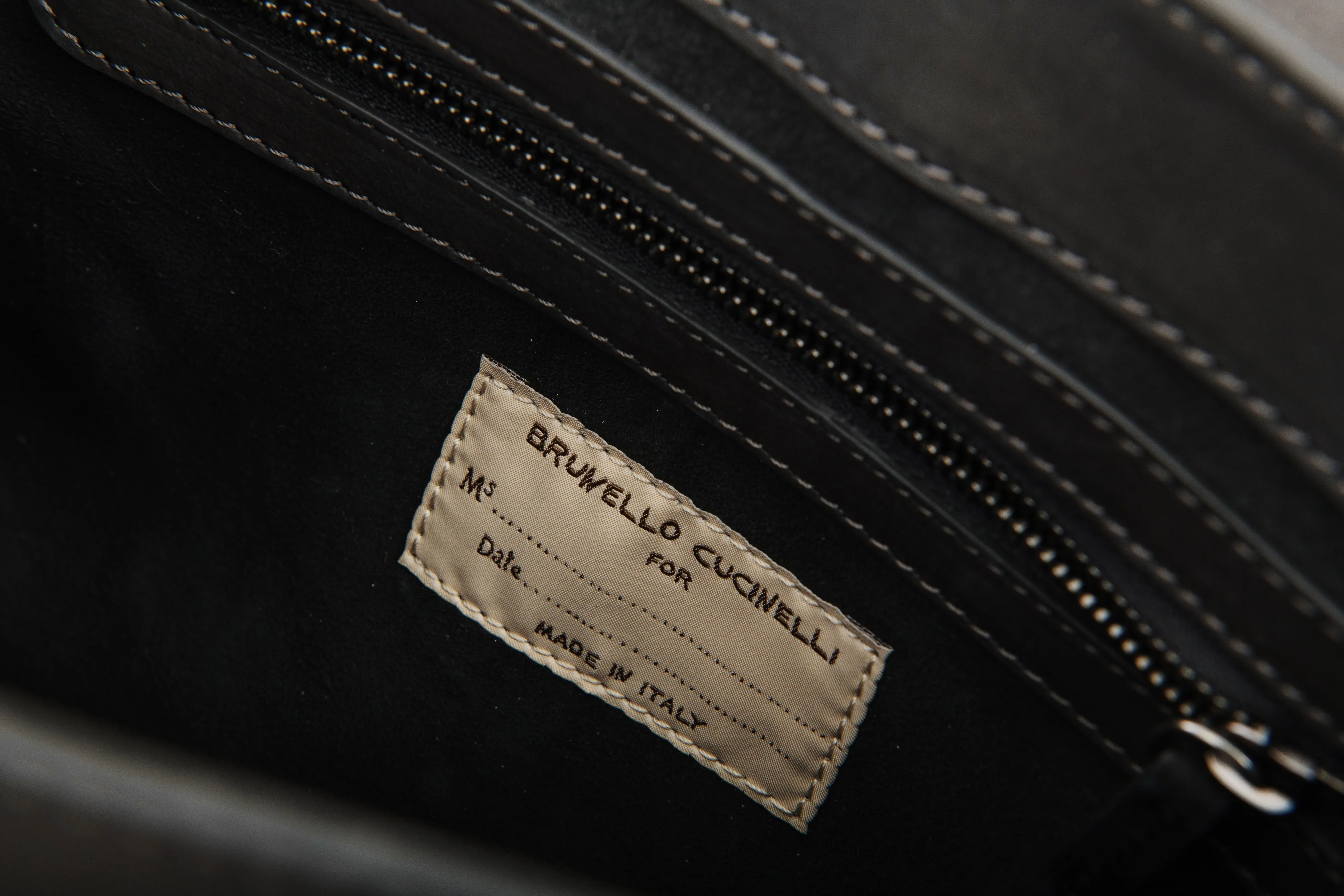 Brunello Cucinelli Nubuck Grey Messenger Bag with Copper Beaded Strap