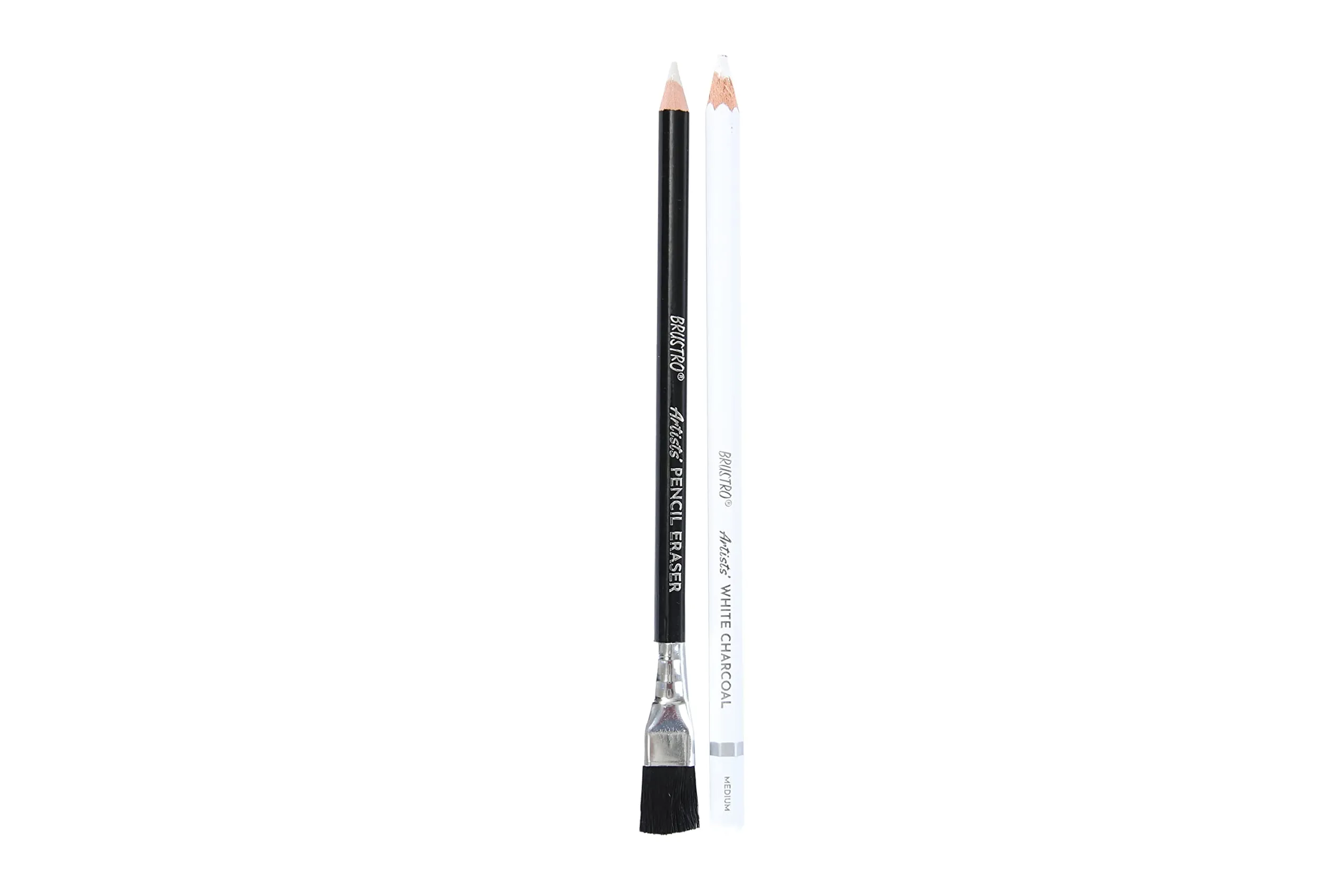 BRUSTRO Artists� White Charcoal Pencil Set of 3   1 pencil eraser