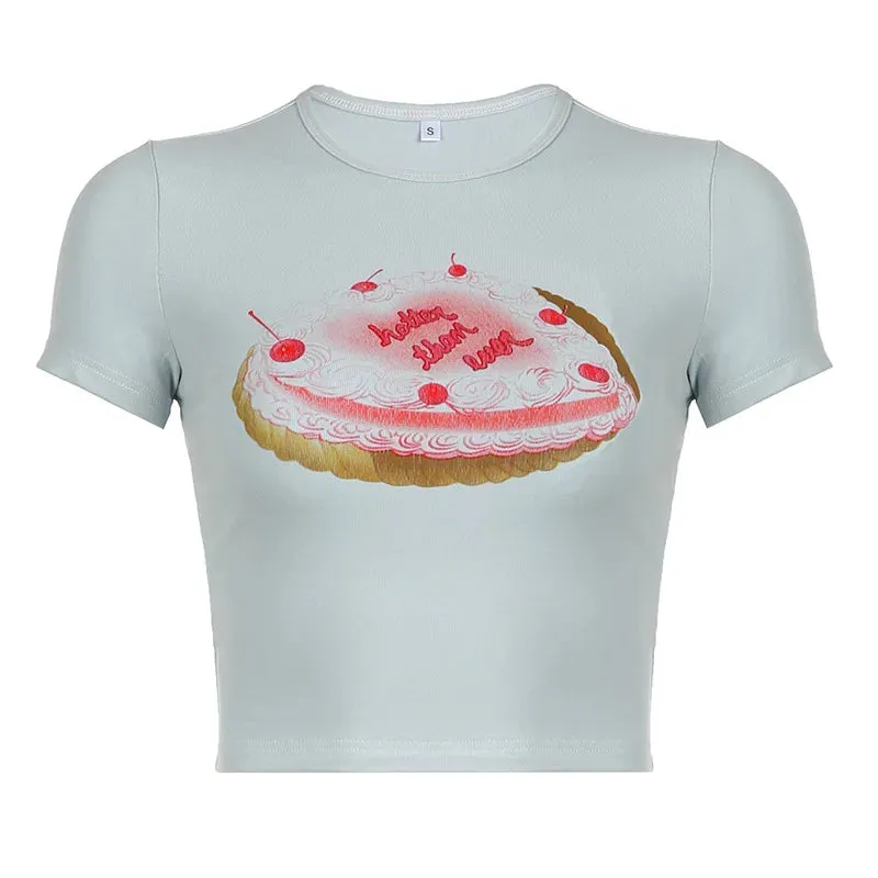 Cake Graphic Stylish Print Tee