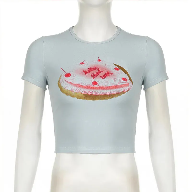 Cake Graphic Stylish Print Tee