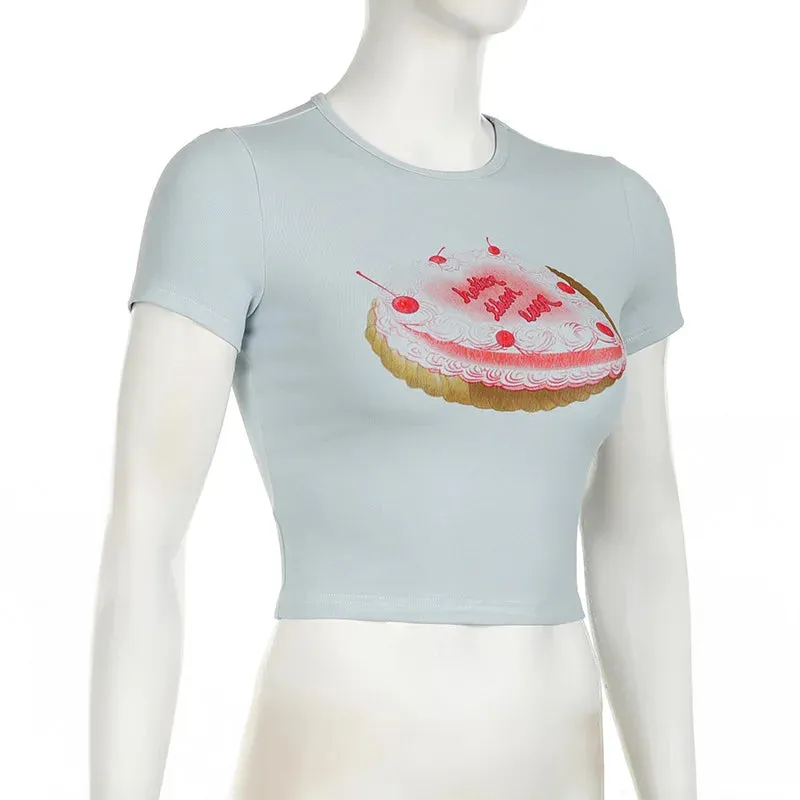 Cake Graphic Stylish Print Tee