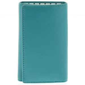 Calvin Key Ring Leather Wallet - Turquoise