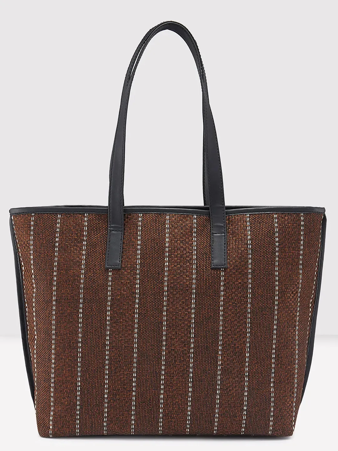 Caprese Evana Tote Medium Striped Women'S Handbag Rust