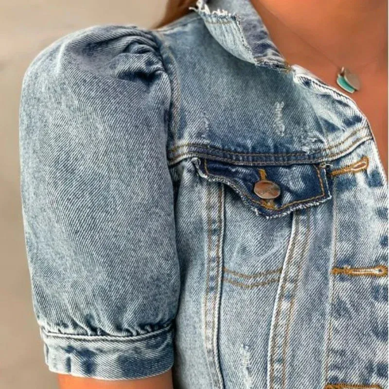 Chic Ripped Denim Jacket