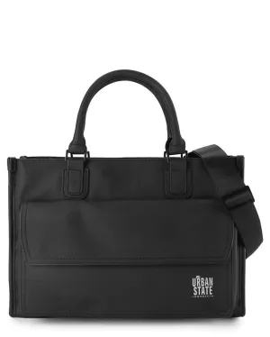 Coated Dry League Flap Laptop Bag - Black