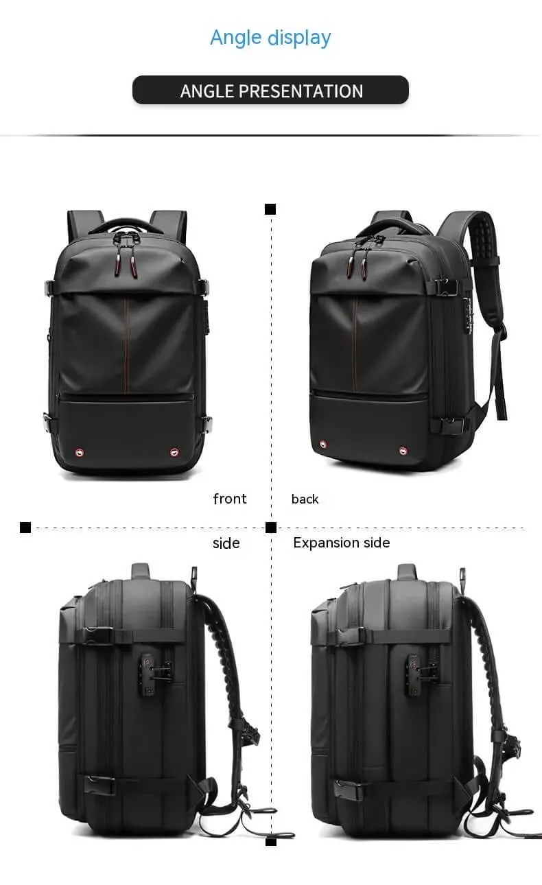 Compression Travel Backpack – USB Charger & Anti-Theft