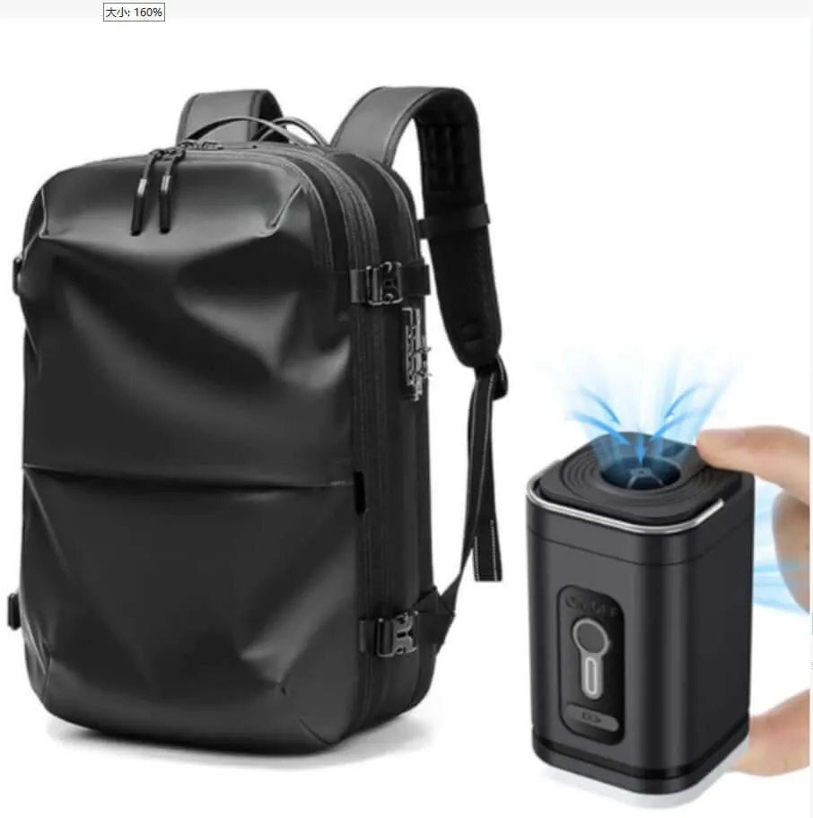 Compression Travel Backpack – USB Charger & Anti-Theft