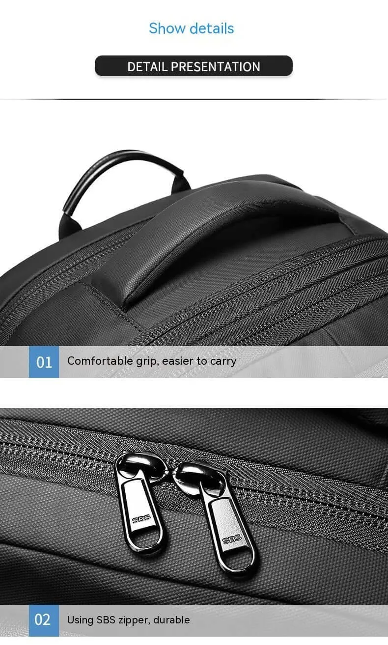 Compression Travel Backpack – USB Charger & Anti-Theft