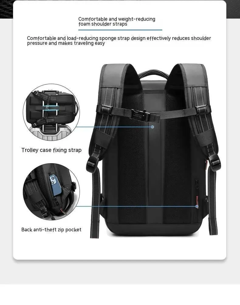 Compression Travel Backpack – USB Charger & Anti-Theft