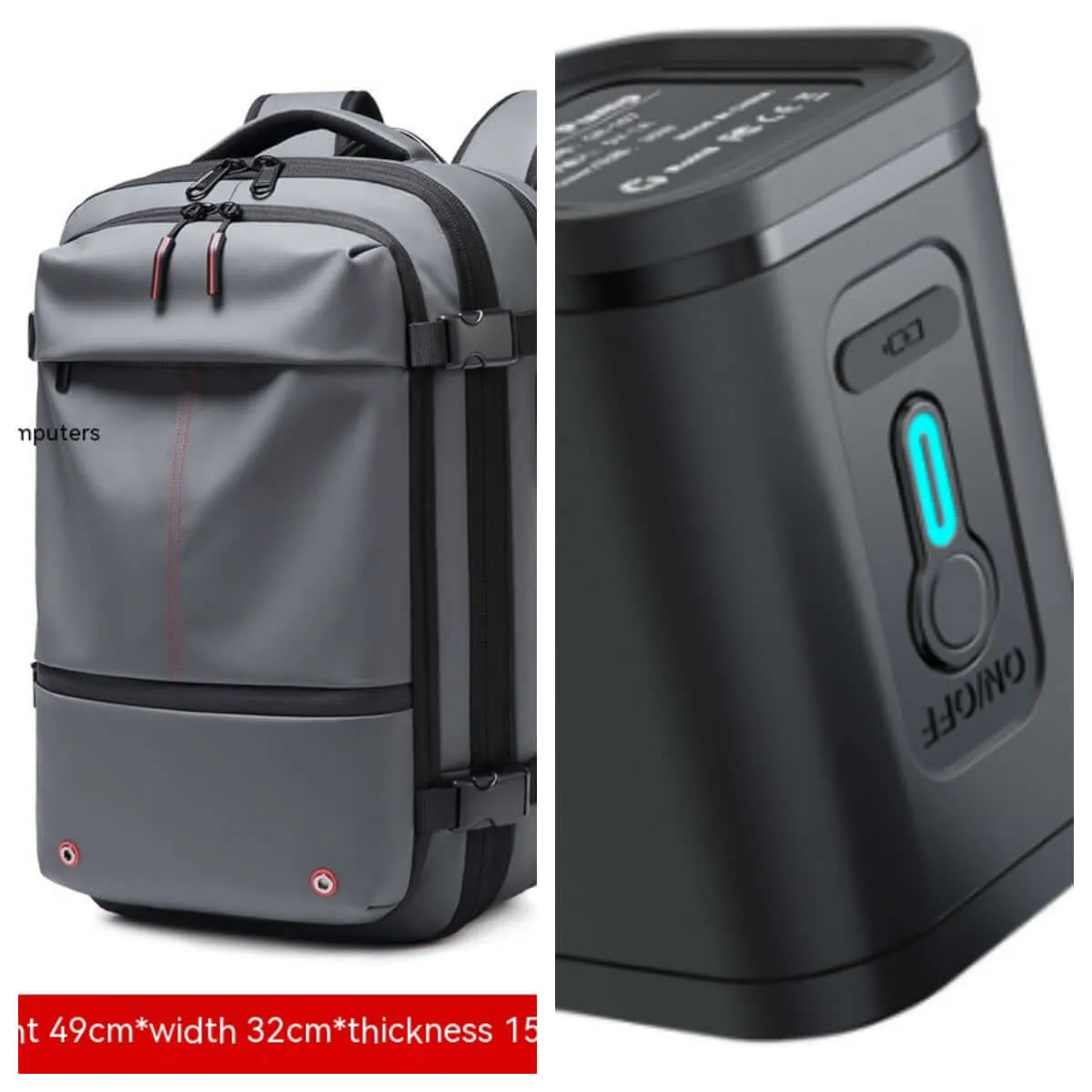 Compression Travel Backpack – USB Charger & Anti-Theft