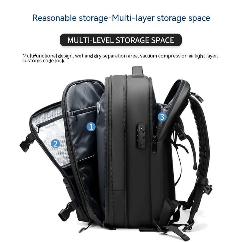 Compression Travel Backpack – USB Charger & Anti-Theft