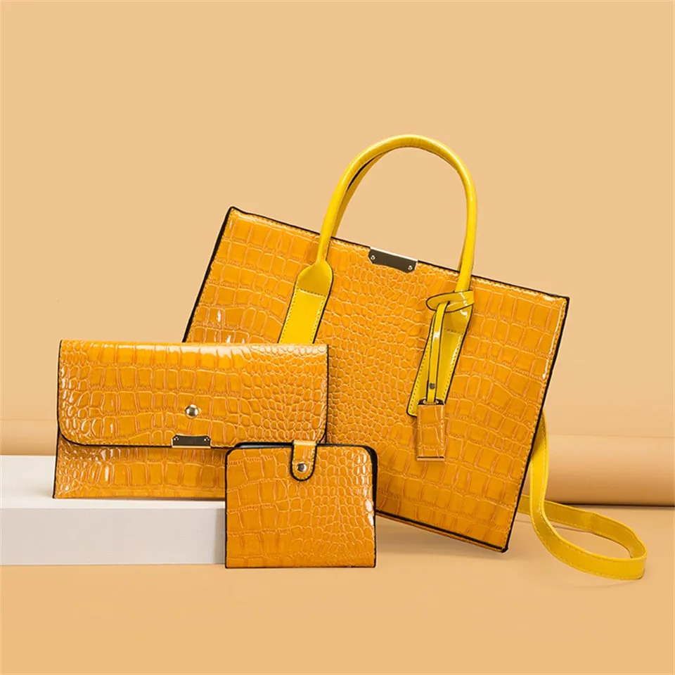 Crocodile Patent Leather Messenger Bags