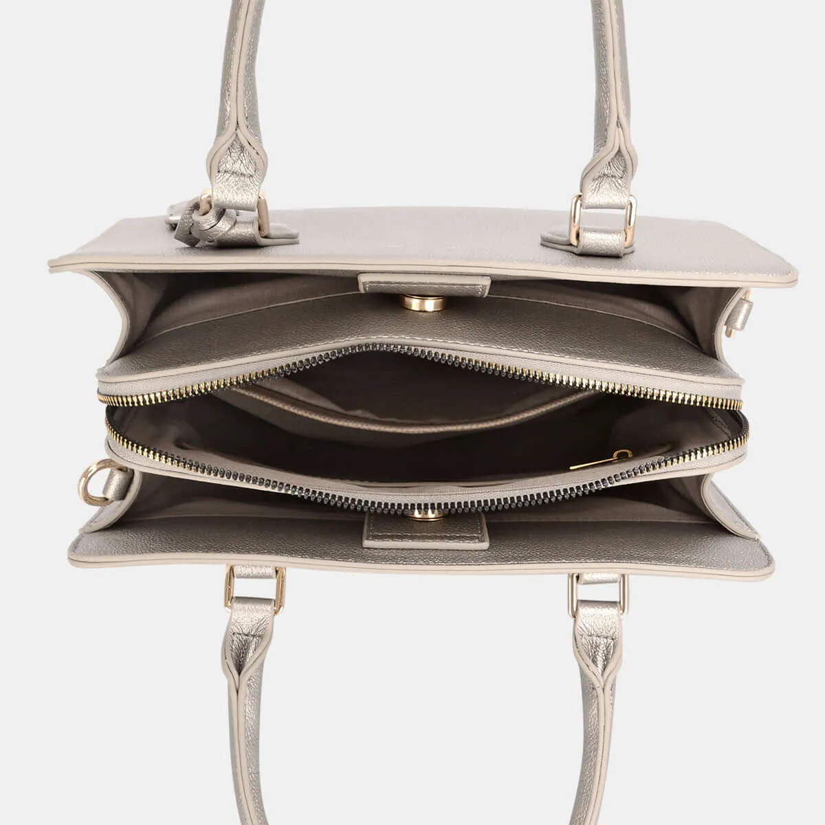David Jones PU Leather Top Handles Tote Handbag