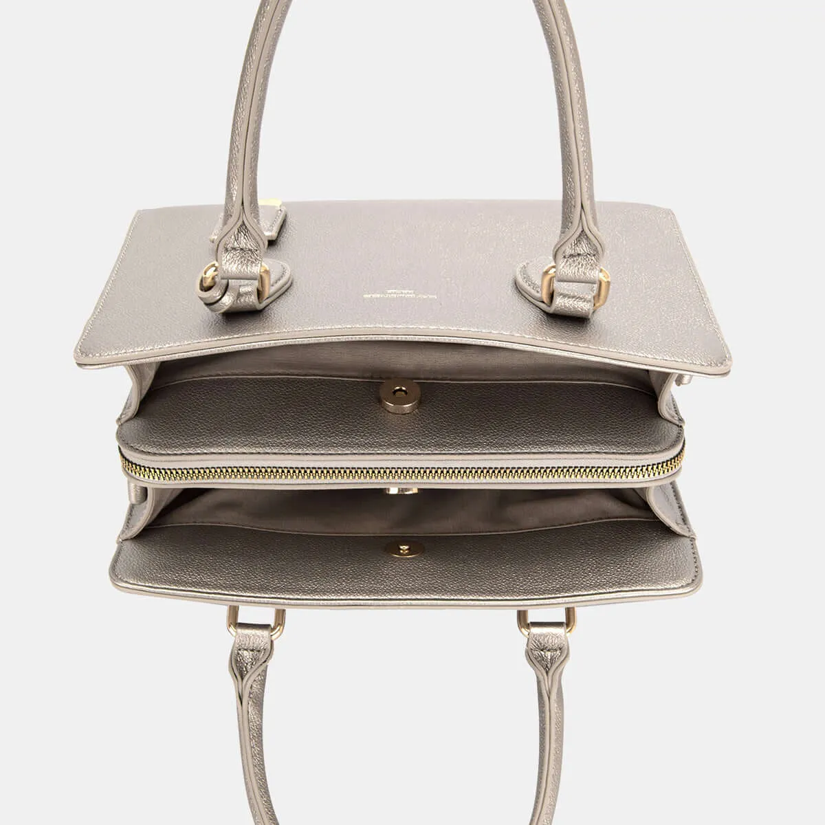 David Jones PU Leather Top Handles Tote Handbag