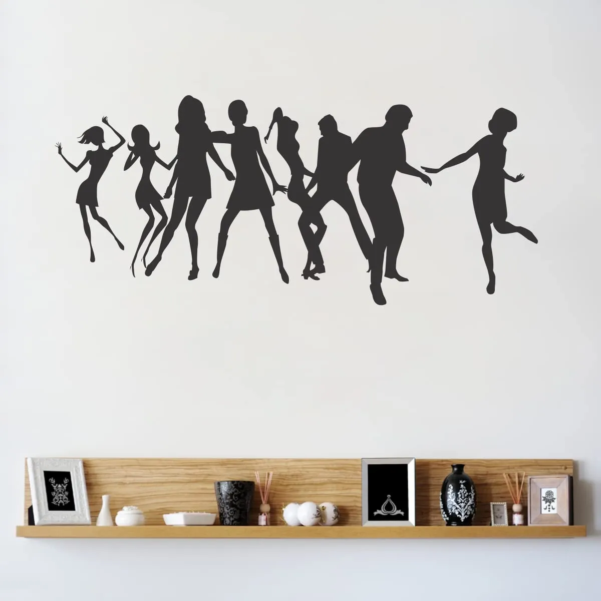 Divine Studio Dance Girl Wall Stickers for Living Room Leaves Falling Sofa TV Background Better Life Quote