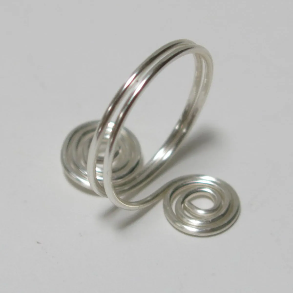 Double Spirals Adjustable Wire Ring (click for other colors & sizes)