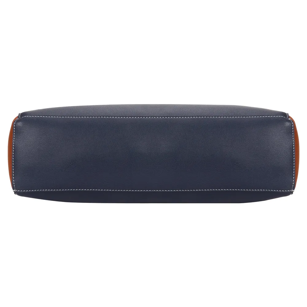 Elegant Blue Tan Handbag Perfect For Women & Girls