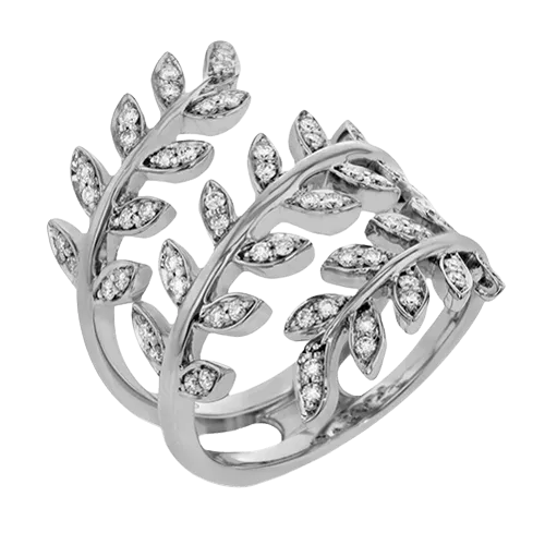 Fallen Leaves Fashion Ring In 18k Gold With Diamonds