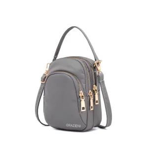 GRAZIENI Nylon Crossbody Sling Bag - Grey