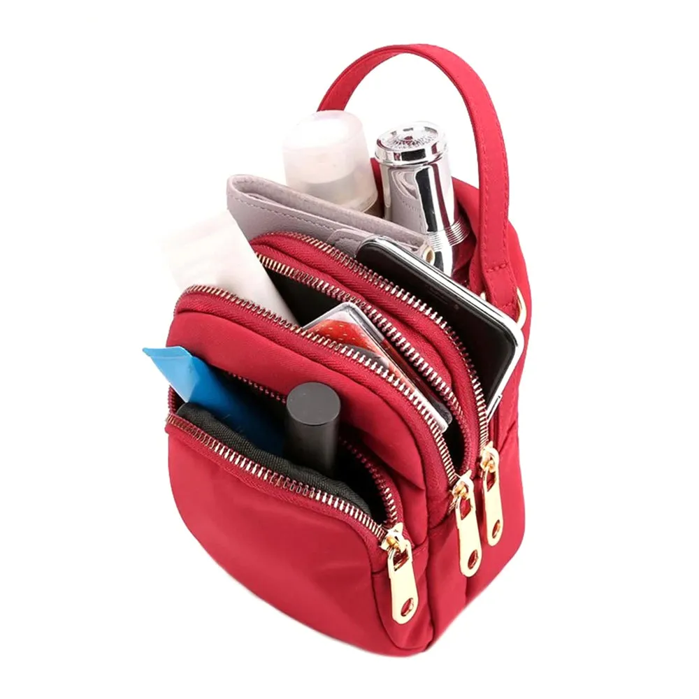 GRAZIENI Nylon Crossbody Sling Bag - Red
