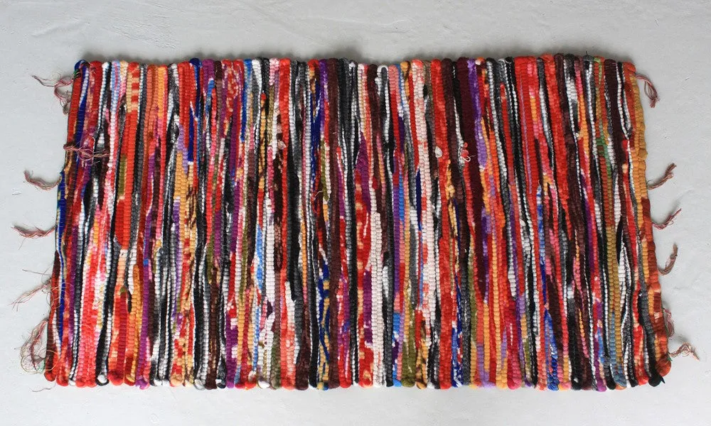 Indian Velvet Rag Rug - Small