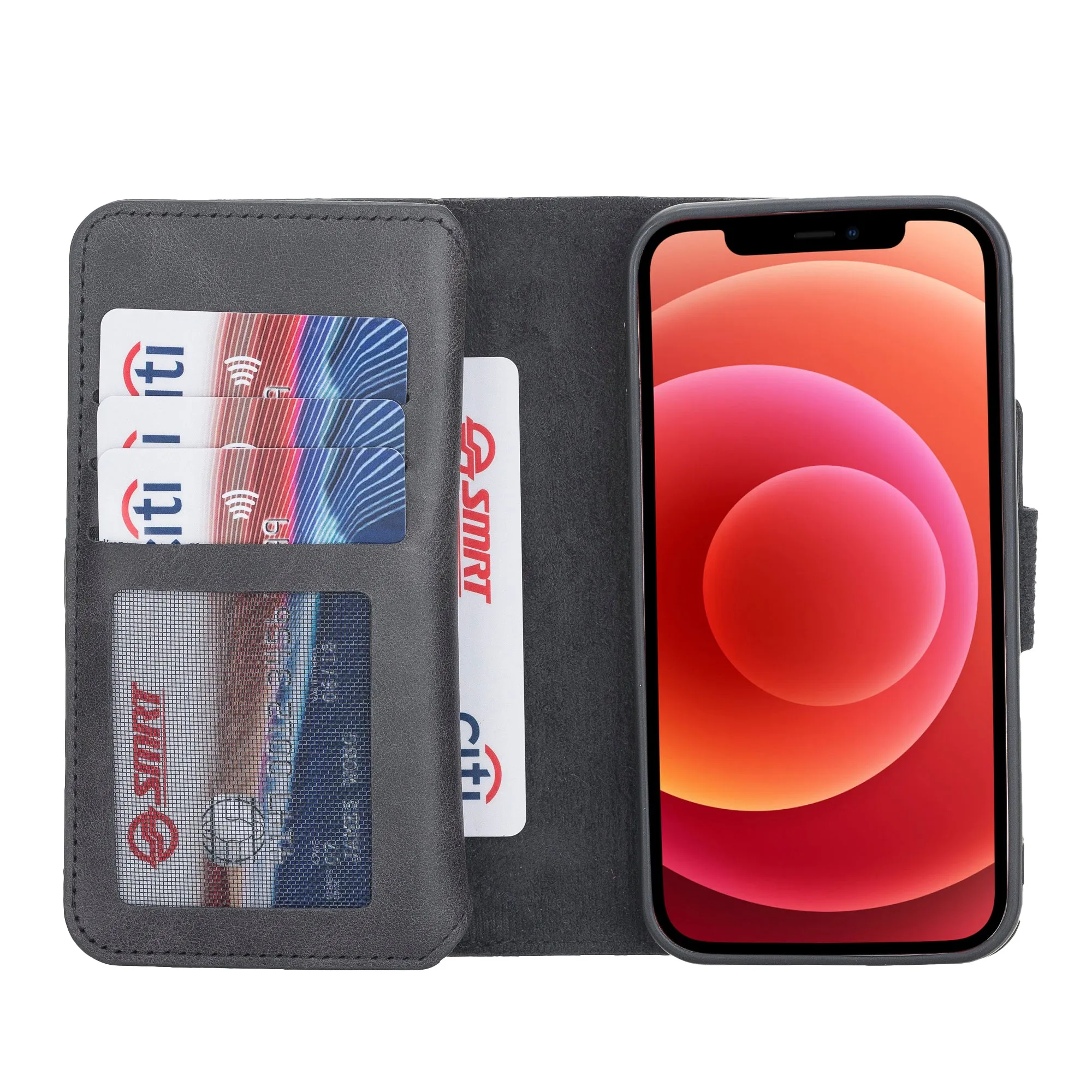 iPhone 12 Leather Dual Fold Phone Wallet Case