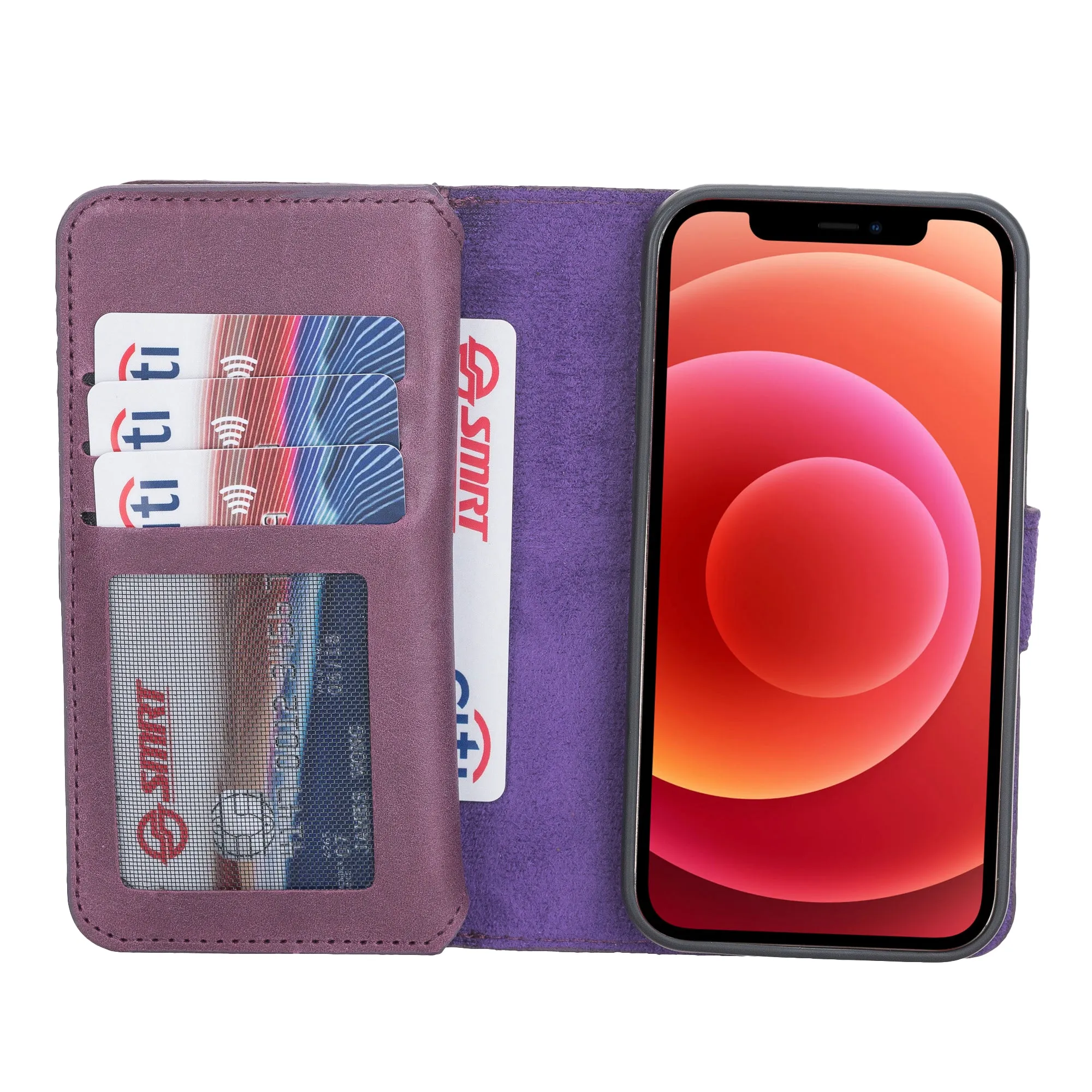 iPhone 12 Leather Dual Fold Phone Wallet Case