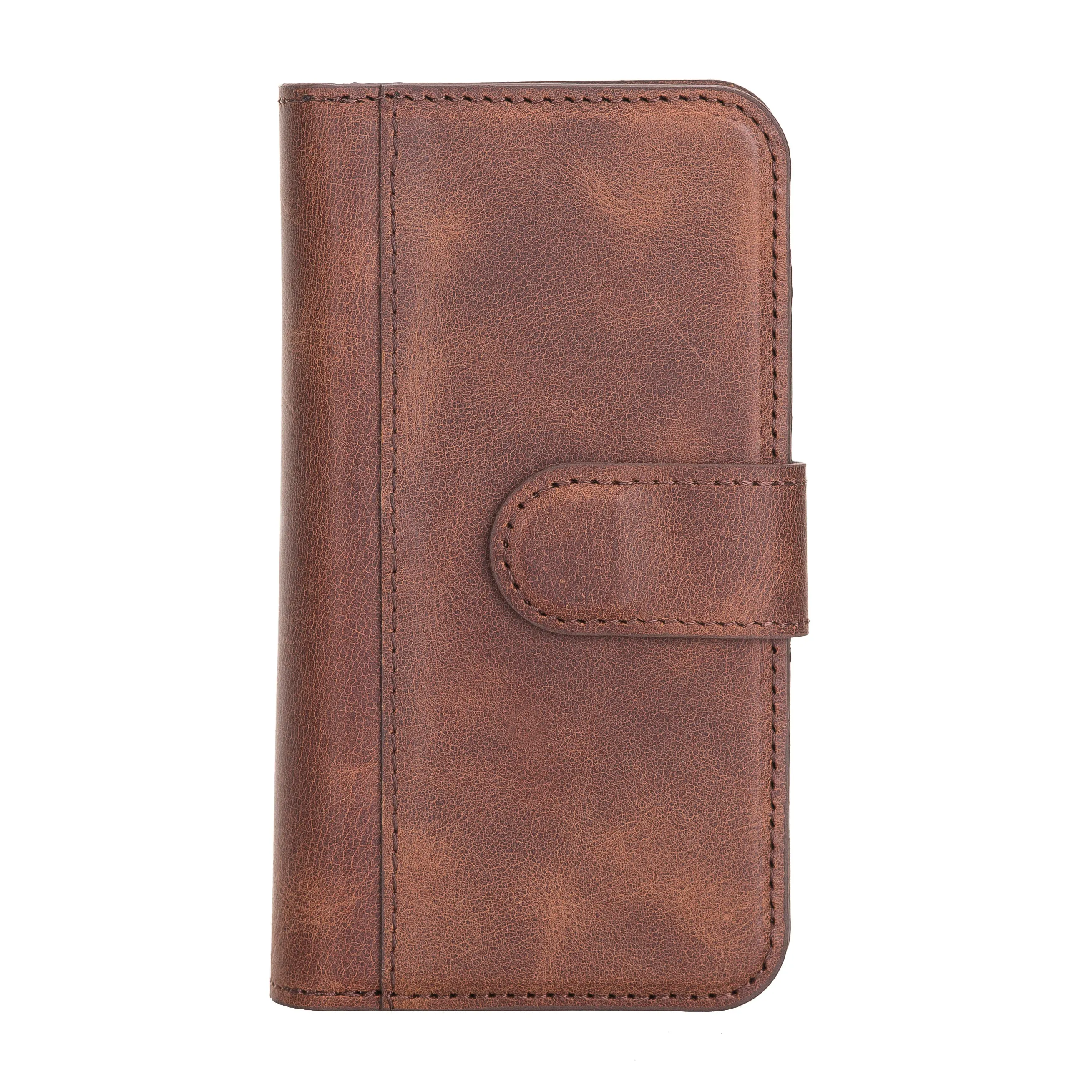 iPhone 12 Leather Dual Fold Phone Wallet Case