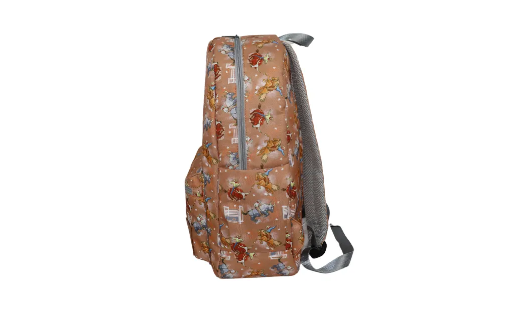 Large Bucking Bulls & Broncs Backpack Bag ONE ZIPPER