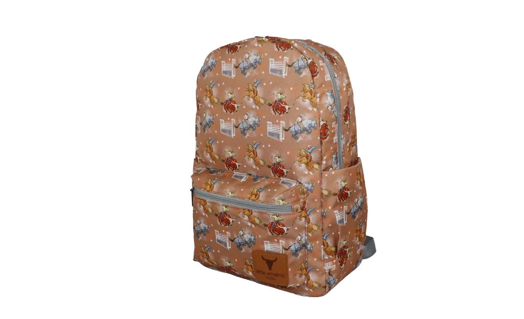 Large Bucking Bulls & Broncs Backpack Bag ONE ZIPPER