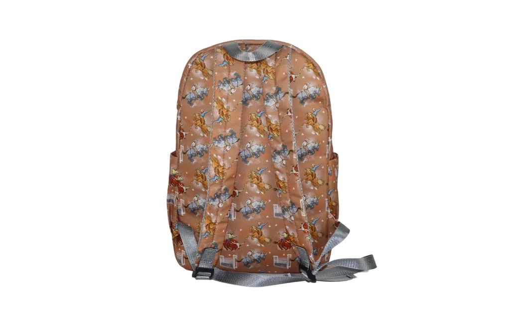 Large Bucking Bulls & Broncs Backpack Bag ONE ZIPPER