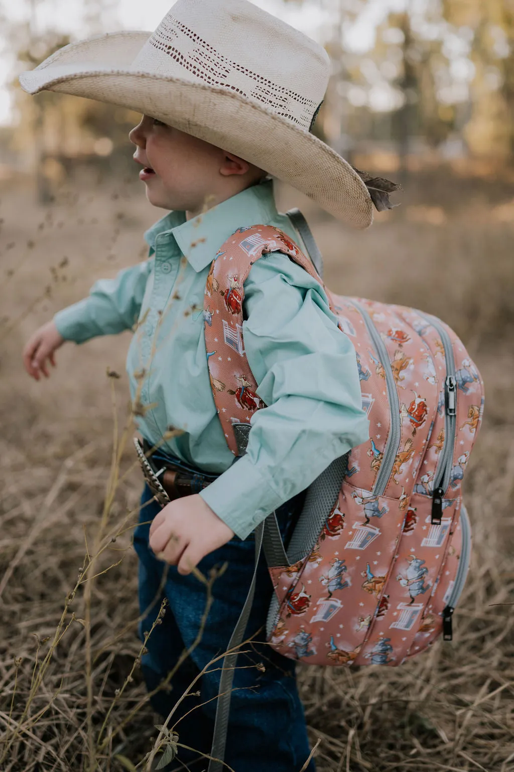 Large Bucking Bulls & Broncs Backpack Bag ONE ZIPPER