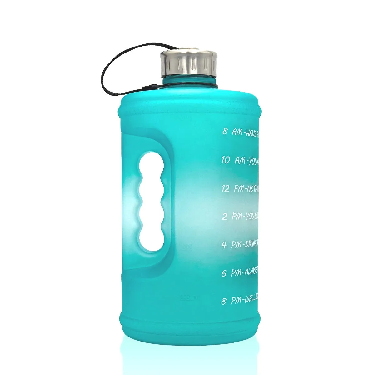 Large Motivational Water Bottle with Time Marker BPA Free Plastic for Fitness, Gym, and Outdoor Sports