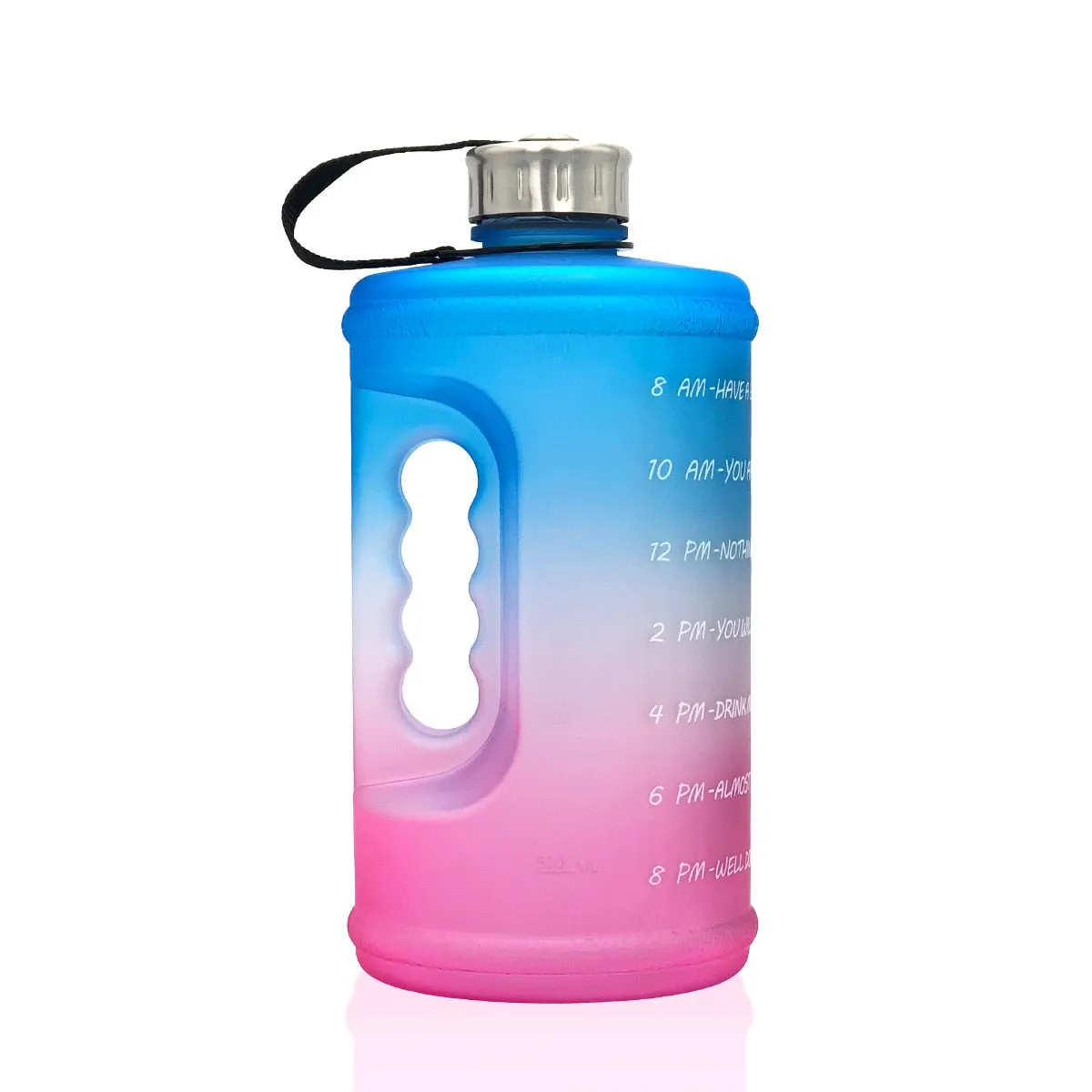 Large Motivational Water Bottle with Time Marker BPA Free Plastic for Fitness, Gym, and Outdoor Sports