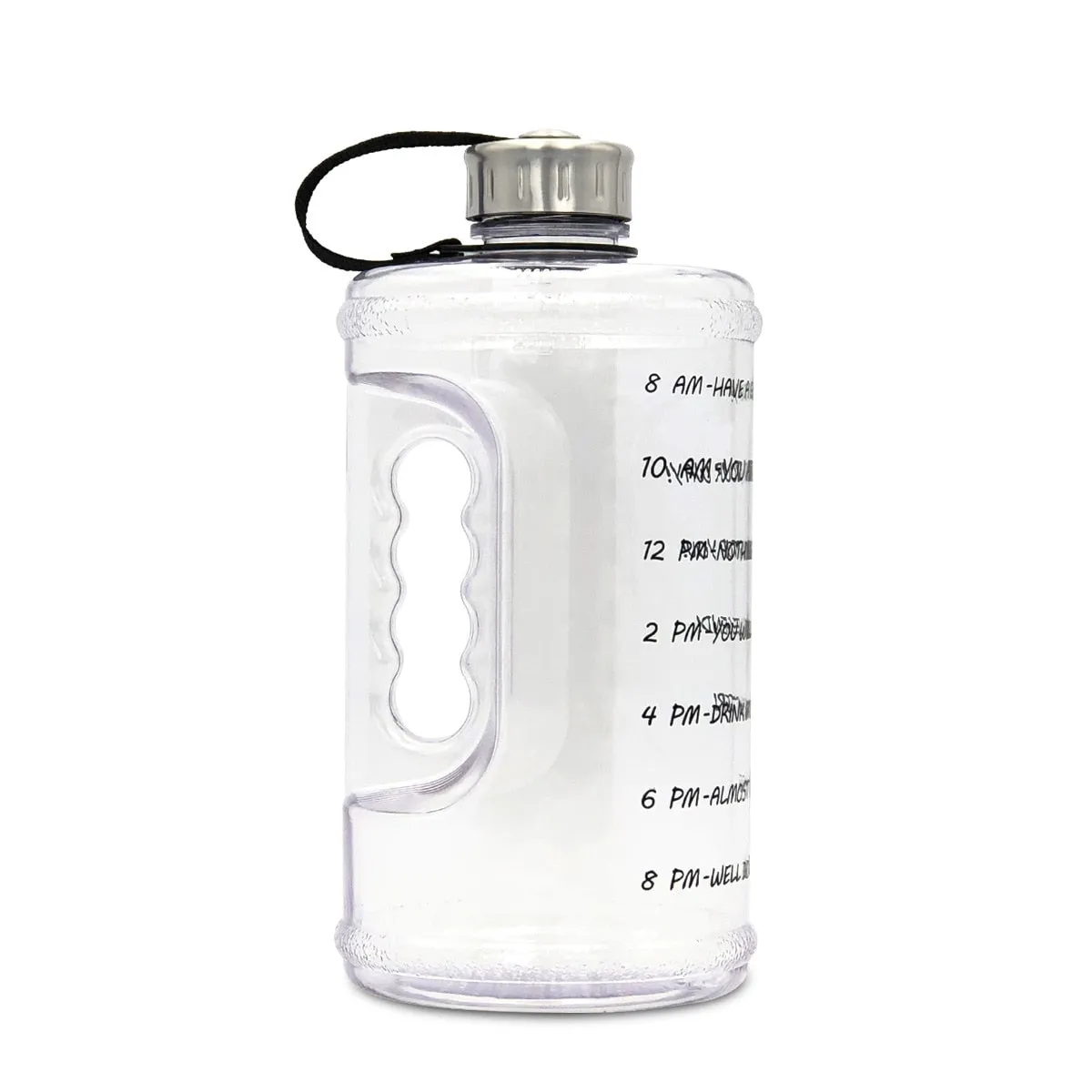 Large Motivational Water Bottle with Time Marker BPA Free Plastic for Fitness, Gym, and Outdoor Sports