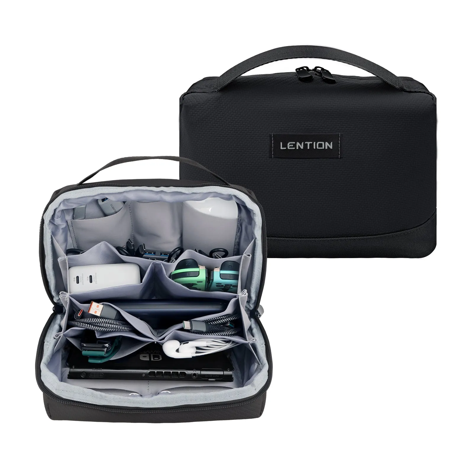 LENTION Electronics Organizer Travel Case Water-Resistant Tech Pouch for Cables Charger Phone & Accessories (PCB-M372)