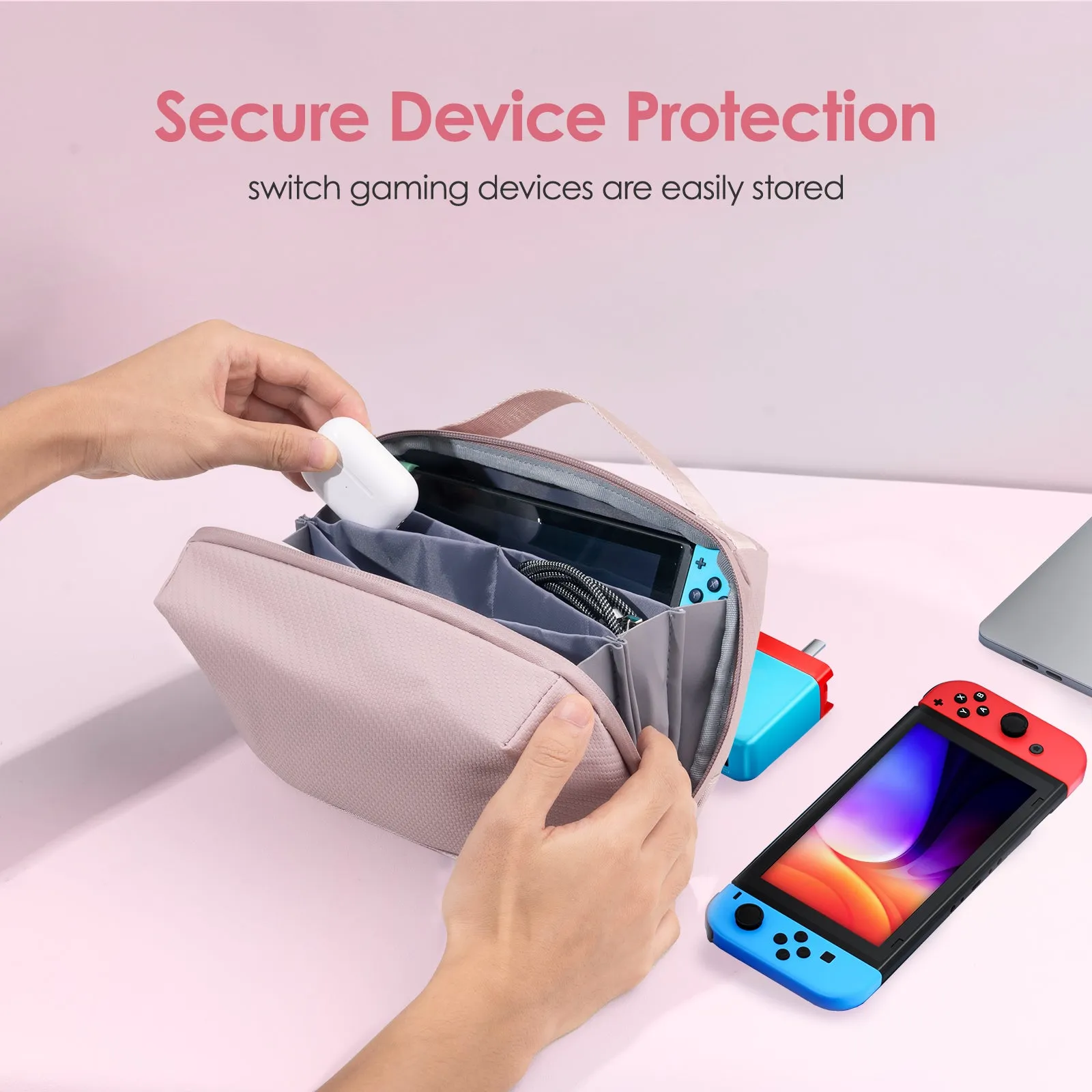 LENTION Electronics Organizer Travel Case Water-Resistant Tech Pouch for Cables Charger Phone & Accessories (PCB-M372)