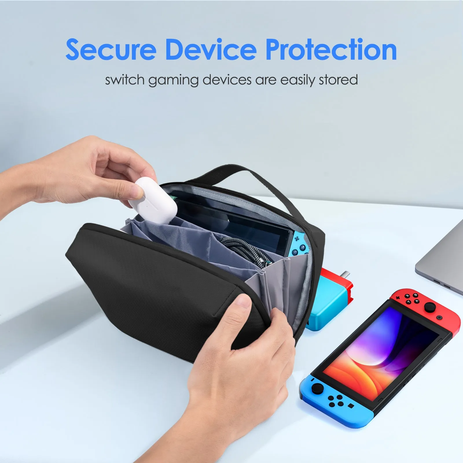 LENTION Electronics Organizer Travel Case Water-Resistant Tech Pouch for Cables Charger Phone & Accessories (PCB-M372)