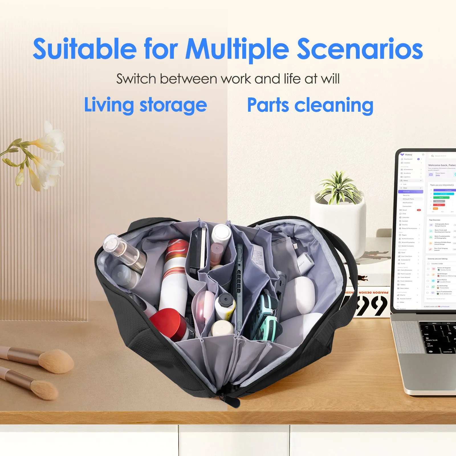 LENTION Electronics Organizer Travel Case Water-Resistant Tech Pouch for Cables Charger Phone & Accessories (PCB-M372)