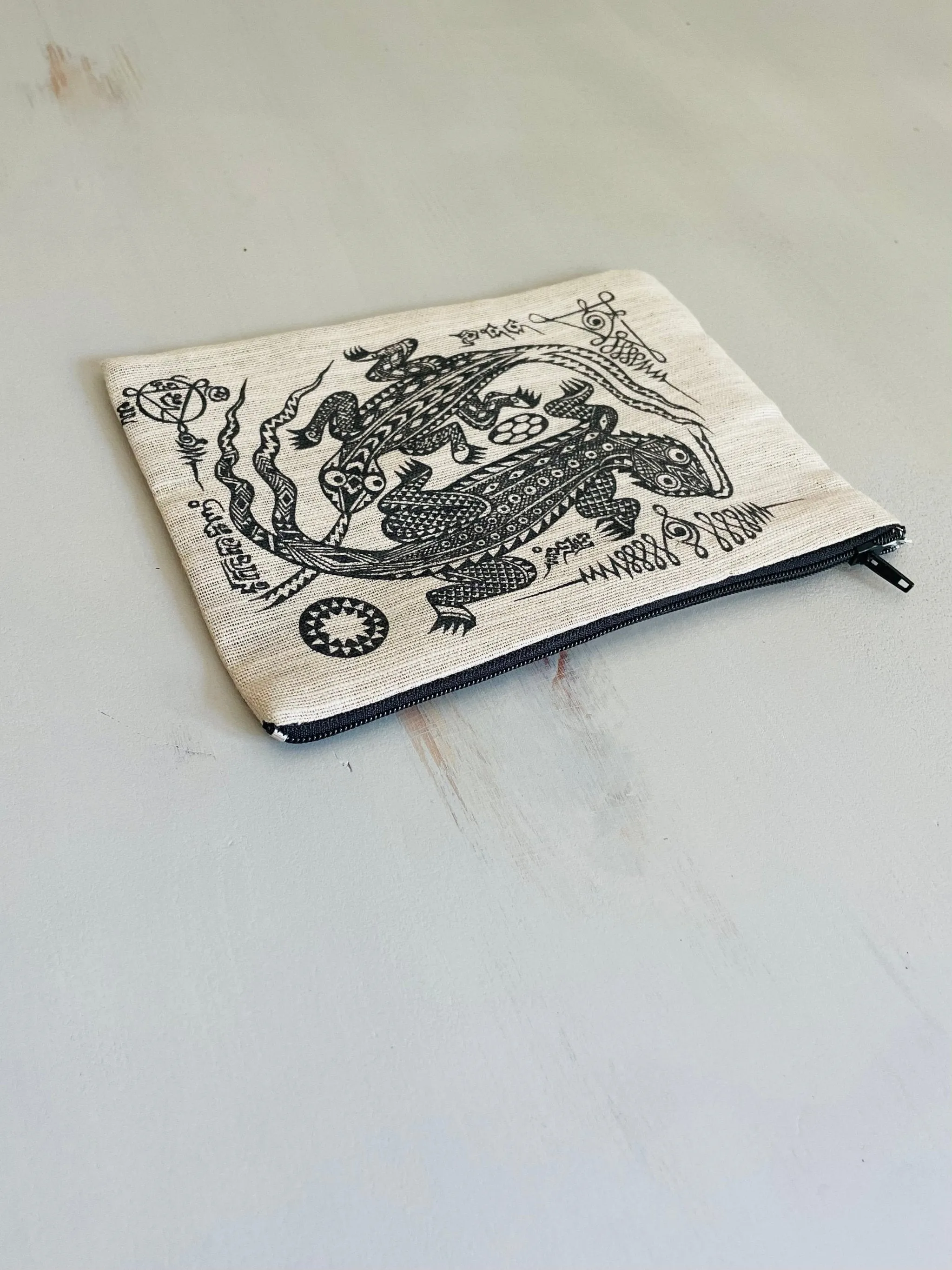 Lizards - canvas zipper case