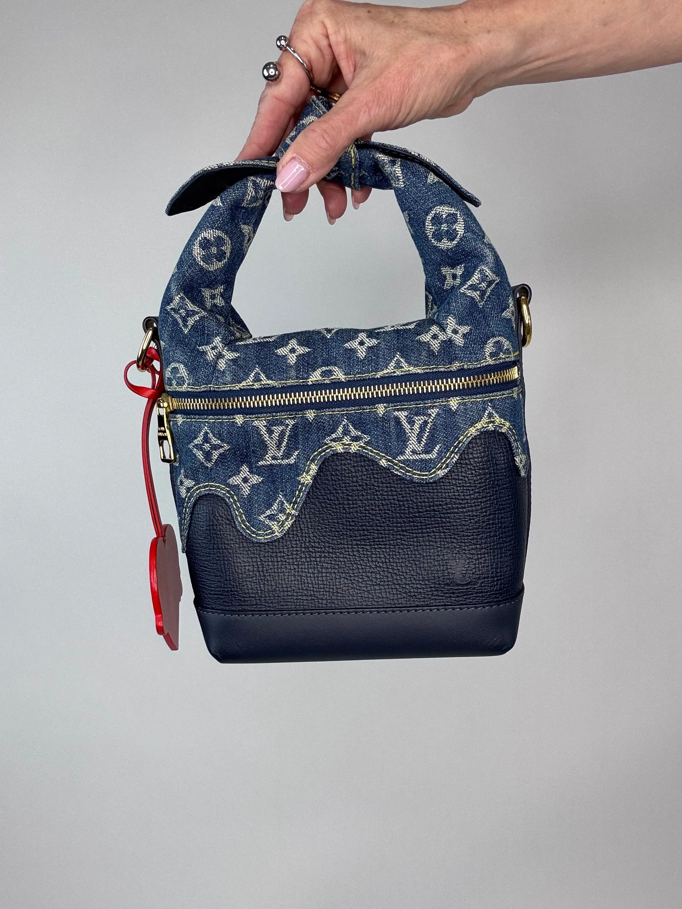 Louis Vuitton Nigo Japanese Cruiser Denim Monogram Two Way Handbag